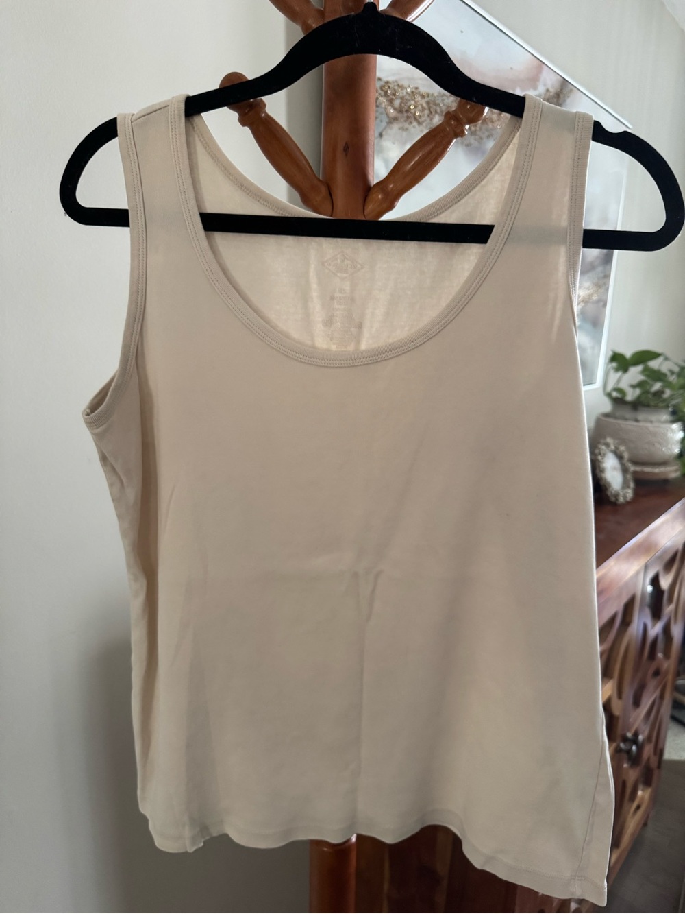 St. John's Bay 100% Cotton Tank Top Cream Color Size XL